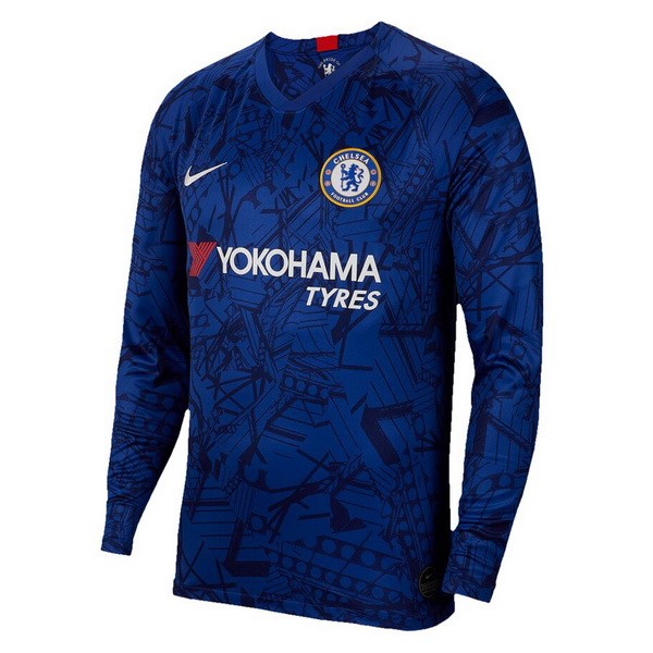 Camiseta Chelsea 1ª Kit ML 2019 2020 Azul